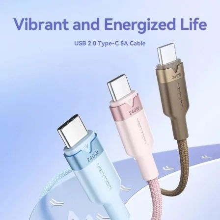 Vention Cable USB-C a USB-C TRIWH 240W 2m Blanco Vention Cable USB-C a USB-C TRIWH 240W 2m Blanco